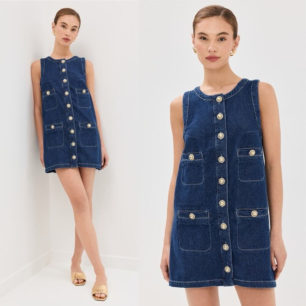 Reformation Tropez Denim Mini Dress 12 - Picture 9 of 9